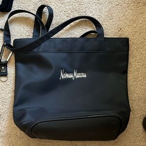 RARE black Neiman Marcus butterfly nylon tote bag